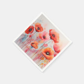 Rode Waterverf klaprozen in een veld Servet (Hoek)