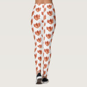 Rode waterverf koraalbladeren leggings (Achterkant)