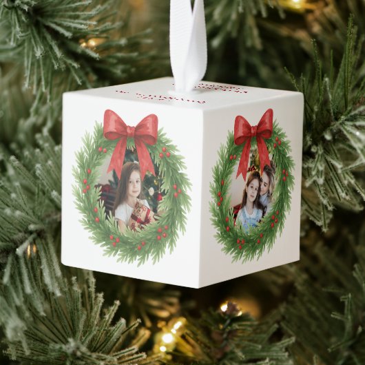 Rode Waterverf Krans Foto Moderne Kerst Decoratie (Boom)