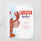 rode Waterverf kreeft bakkersfeest Kaart (Voorkant)