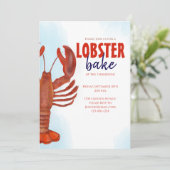 rode Waterverf kreeft bakkersfeest Kaart (Staand voorkant)