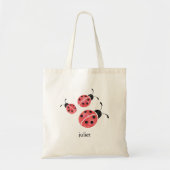 Rode Waterverf Ladybugs gepersonaliseerd Tote Bag (Voorkant)