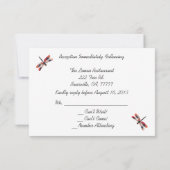 Rode Waterverf Libellen Trouwreceptie RSVP (Achterkant)