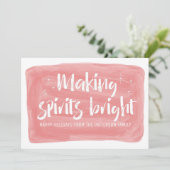 Rode Waterverf maakt spirits helder holiday Feestdagenkaart (Staand voorkant)