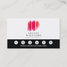 Rode Waterverf Make-up Artiest Swatches Loyaliteit Klantenkaartje