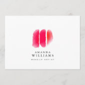 Rode Waterverf Make-up Swatches Platte Notecard Notitiekaartje (Voorkant)