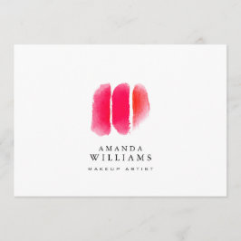 Rode Waterverf Make-up Swatches Platte Notecard Notitiekaartje