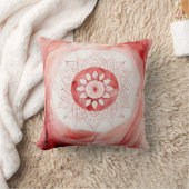 Rode waterverf mandala kussen (Deken)