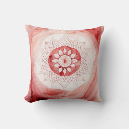 Rode waterverf mandala kussen