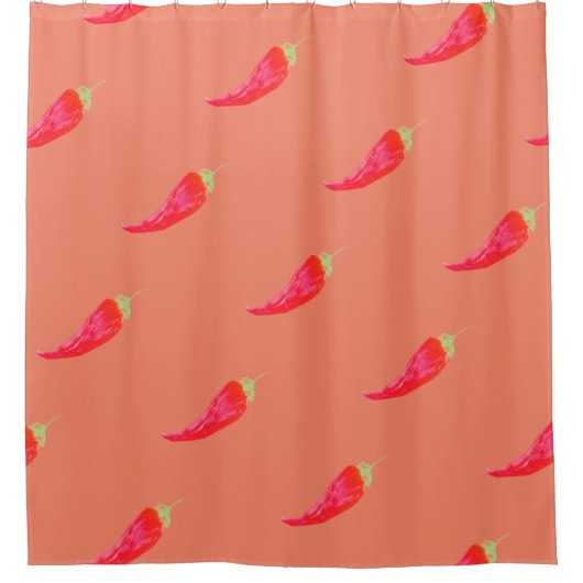 Rode Waterverf met handschildpadden Douchegordijn (Voorkant)