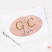 Rode waterverf monogram sticker (Envelop)