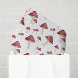 rode Waterverf paddenstoelenbos Tissuepapier