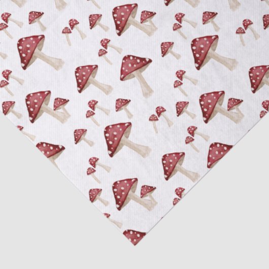 rode Waterverf paddenstoelenbos Tissuepapier (Detail)