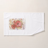 Rode waterverf papaver bad handdoek (Handdoek)