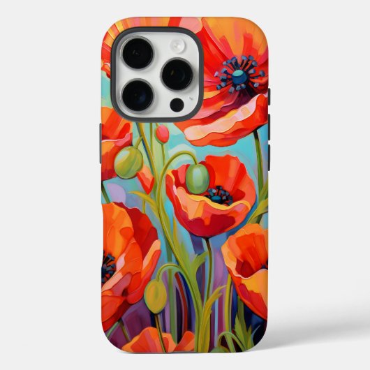 Rode waterverf papaver Case-Mate iPhone case (Achterkant)
