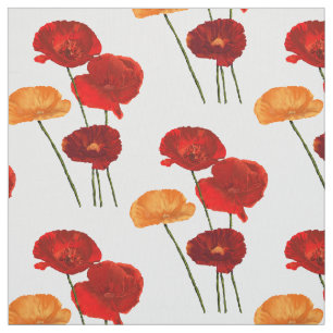 Rode waterverf papaver stof