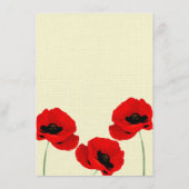 Rode Waterverf Papavers Bloem Bruiloft Collectie Menu (Achterkant)