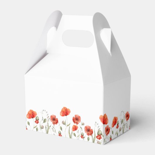 Rode Waterverf papavers, bruiloft bedankt Bedankdoosjes (Achterkant)