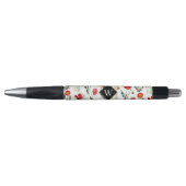 Rode Waterverf Papavers Florals Monogram Pen (Voorkant)