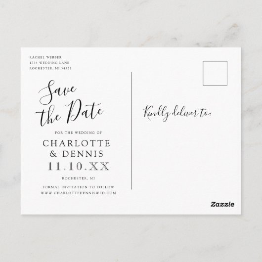 Rode waterverf papavers melkkluis opslaan de datum briefkaart (Achterkant)