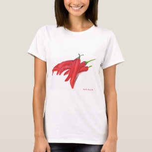 Rode waterverf paprika's t-shirt