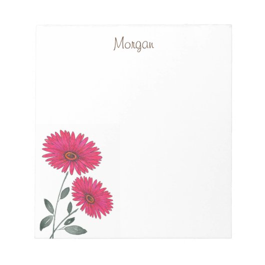 Rode Waterverf, pen en inktbommen Notitieblok (Voorkant)