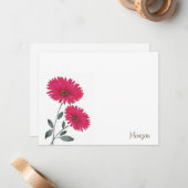 Rode Waterverf, pen en inktbommen Notitiekaartje (Voorkant / Achterkant in situ)