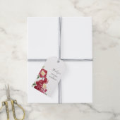 Rode Waterverf pioen bruiloft dank u Cadeaulabel (Met Touw)