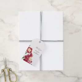 Rode Waterverf pioen bruiloft dank u Cadeaulabel