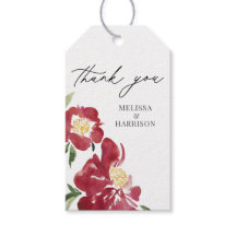 Rode Waterverf pioen bruiloft dank u