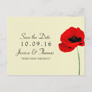 Rode Waterverf Poppies Floral Wedding Collectie Aankondigingskaart
