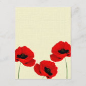 Rode Waterverf Poppies Floral Wedding Collectie Informatiekaartje (Achterkant)