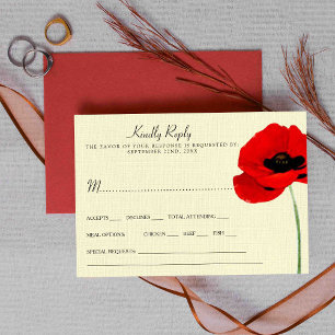 Rode Waterverf Poppies Floral Wedding Collectie Kaart