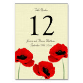 Rode Waterverf Poppies Floral Wedding Collectie Kaart (Achterkant)