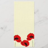 Rode Waterverf Poppies Floral Wedding Collectie Menu (Achterkant)
