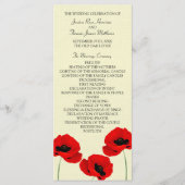 Rode Waterverf Poppies Floral Wedding Collectie Programmakaart (Voorkant)