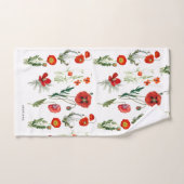 Rode Waterverf Poppies Florals Aangepaste naam Bad Handdoek (Handdoek)