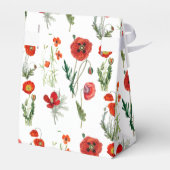 Rode Waterverf Poppies Florals Bedankdoosjes (Achterkant)