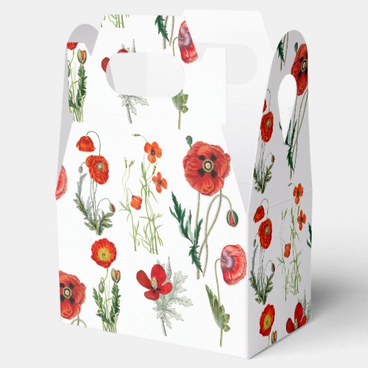Rode Waterverf Poppies Florals Bedankdoosjes (Geopend)