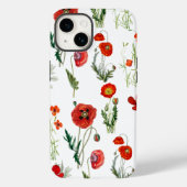 Rode Waterverf Poppies Florals Case-Mate iPhone Case (Achterkant)