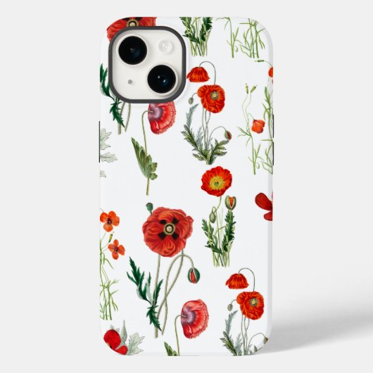 Rode Waterverf Poppies Florals Case-Mate iPhone Case (Achterkant)