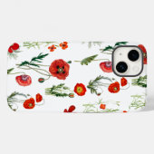Rode Waterverf Poppies Florals Case-Mate iPhone Case (Achterkant (horizontaal))