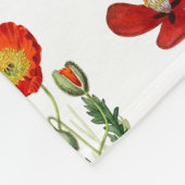 Rode Waterverf Poppies Florals Fleece Deken (Hoek)