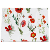 Rode Waterverf Poppies Florals Groot Cadeauzakje (Voorkant)