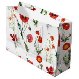 Rode Waterverf Poppies Florals Groot Cadeauzakje