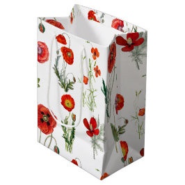 Rode Waterverf Poppies Florals Medium Cadeauzakje