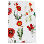 Rode Waterverf Poppies Florals Medium Cadeauzakje (Voorkant)