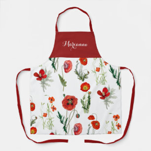 Rode Waterverf Poppies Florals Schort