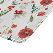 Rode Waterverf Poppies Florals Snijplank (Hoek)