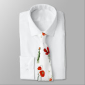 Rode Waterverf Poppies Florals Stropdas (Gebonden)
